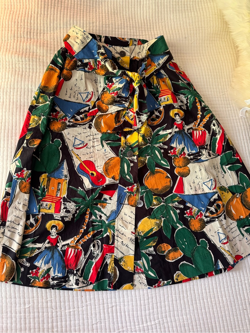 J.Crew  Postcard Print A-Line Skirt